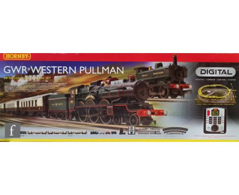 An OO gauge Hornby R1077 DCC GWR Western Pullman train set, comprising 4-6-0 GWR green 'Windsor Castle' locomotive, three Pul