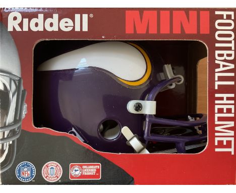 Riddell American football vintage Helmet Replica of the Minnesota Vikings. Good Condition. All autographs come with a Certifi
