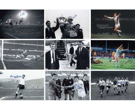 Autographed TOTTENHAM 1960s - 1980s Photos : A superb Lot of b/w & col photos depicting various Tottenham players from the 19