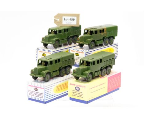 Manufacturer  - Dinky | Description - 4 x Medium Artillery Tractor in Reproduction Boxes | Stock Code - 689 | Notes - None| S