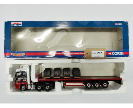 Manufacturer  - Corgi | Description - Mercedes Benz Actros Flatbed Trailer &amp; Load - Maurice Hill Transport LTD | Stock Co