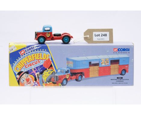 Manufacturer  - Corgi | Description - Bedford O Articulated Horsebox - Chipperfield's Circus | Stock Code - 97887 | Notes - N