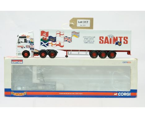 Manufacturer  - Corgi | Description - MAN TGA XXL Box Trailer - Saints Transport | Stock Code - CC13406 | Notes - None| Scale