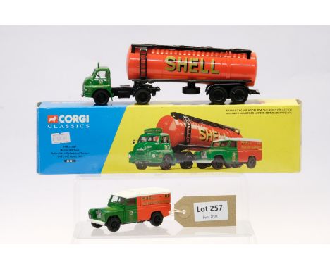 Manufacturer  - Corgi | Description - Bedford S Type Cylindrical Tanker &amp; Land Rover - Shell/BP | Stock Code - 31005 | No