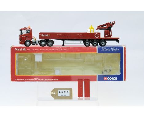 Manufacturer  - Corgi | Description - Marshalls Landscape Transformers Scania Dropside Crane Trailer &amp; Load | Stock Code 