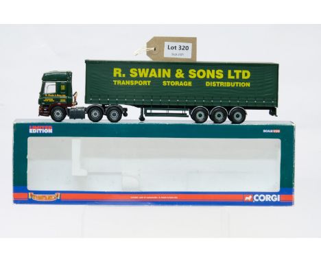 Manufacturer  - Corgi | Description - DAF CF Curtainside - R Swain &amp; Son Ltd | Stock Code - CC13601 | Notes - None| Scale