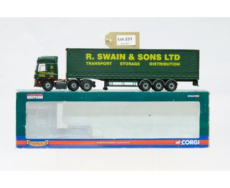 Manufacturer  - Corgi | Description - DAF CF Curtainside - R Swain &amp; Son Ltd | Stock Code - CC13601 | Notes - None| Scale
