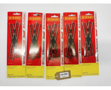 Manufacturer  - Hornby | Description - 5 x Boxed Right Hand Diamond Crossing | Stock Code - N/A | Notes - None| Scale - 00 Ga