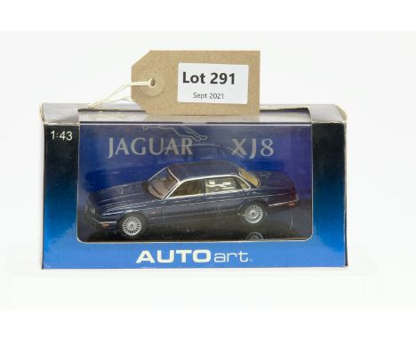 Manufacturer  - Autoart | Description - Jaguar XJ8 Blue | Stock Code - 53571 | Notes - None| Scale - 1:43 | Certificate - No