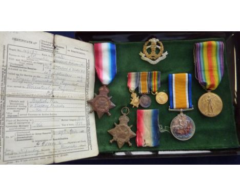 MEDALS,  WW1 VICTORY 58300 PTE H E STANSBIE R WAR F, WAR MEDAL 293875 PTE A E PROSSER ASC, 1914 STAR  55051 SAPR W C LINTROTT