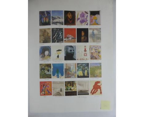 'FOUNDERS PRINT' LARGE LITHOGRAPH WITH 25 POSTCARD SIZE IMAGES EACH SIGNED BY ARTISTS INC. SONIA LAWSON, JOHN WRAGG, ELIZABET