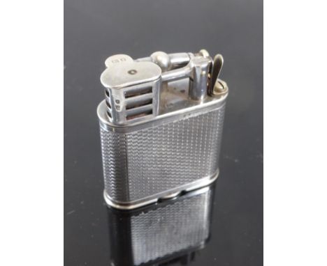 SILVER DUNHILL UNIQUE LIGHTER WITH ENGINE TURNED DECORATION