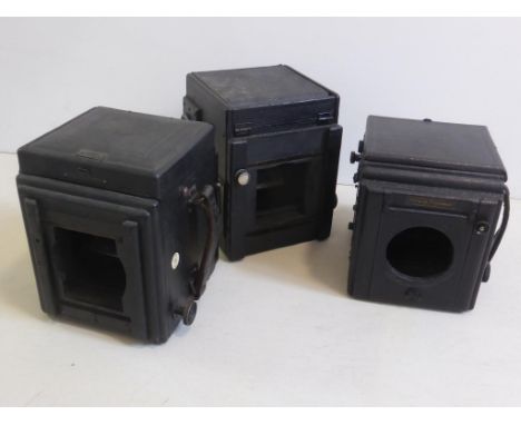 THORNTON SPECIAL RUBY REFLEX, POPULAR PRESSMAN AND ONE OTHER REFLEX CAMERA BODIES TOGETHER WITH PLATE FRAMES