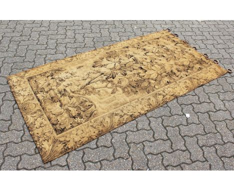 A MEDIEVAL STYLE TAPESTRY WALL HANGING, depicting a pheasant amongst trees. 6ft 10ins high x 3ft 6ins wide.