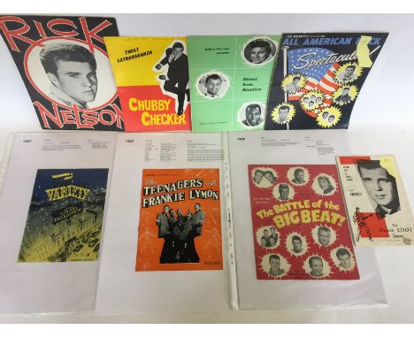 MUSIC PROGRAMMES - ROCK 'N ROLL - 8 Rock 'N Roll programmes with dates ranging from 1957-62 to include The Teenagers with Fra