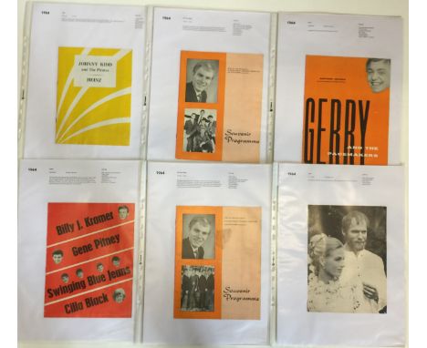 MUSIC PROGRAMMES - 1964 - a folder of 19 programmes from the year 1964 featuring a range of artists, to include Johnny Kidd, 