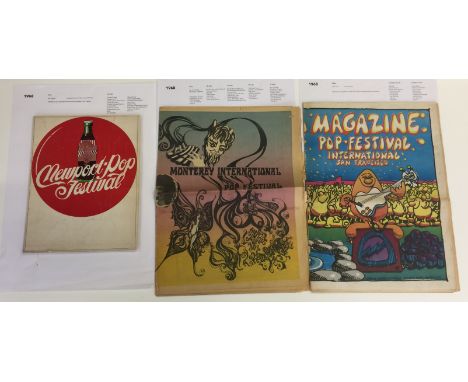 MUSIC PROGRAMMES - 3 US festival programmes from 1968 to include the first annual Newport Pop Festival (Grateful Dead, Byrds,