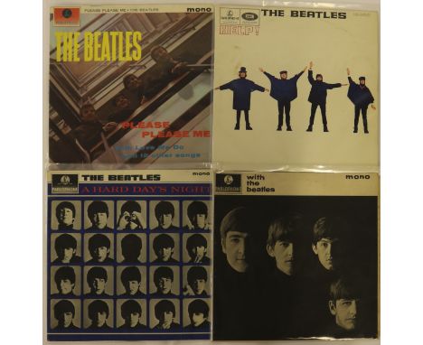 BEATLES - UK MONO LPs - A great selection of the first four LPs! Titles are Please Please Me (PMC 1202 - 4th UK - Ex/VG+ a cl