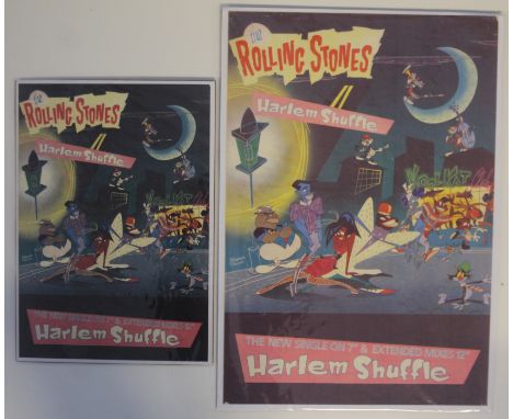 ROLLING STONES - HARLEM SHUFFLE - 3 x identical Harlem Shuffle promo posters reading 'New Single on 7" & Extended Mixes 12"' 