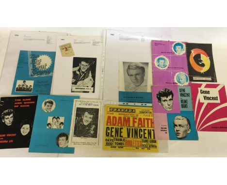 MUSIC PROGRAMMES - GENE VINCENT - 10 Gene Vincent and related music programmes ranging from 1961-1965 to include a 1961 All S