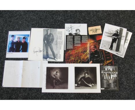 AUTOGRAPHS - 9 signed items to include Bryan Adams record sleeve Straight From the Heart, The Mavericks programme and leaflet