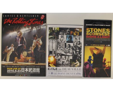 ROLLING STONES - 3 x Rolling Stones posters to include 'Shine a Light' Italian (31.5x66cm), an 'Exile in Deauville' French ex