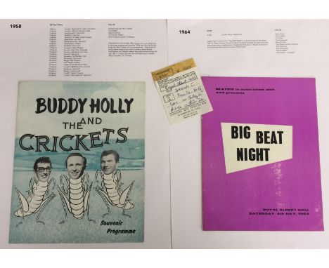 MUSIC PROGRAMMES - BUDDY HOLLY AND THE CRICKETS - a Buddy Holly and the Crickets 1958 UK tour programme with a line up of Gar
