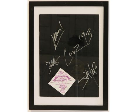 METALLICA - a signed Metallica programme (The Black Album) with cloth patch reading, 'I was on stage with Metallica As a Spec