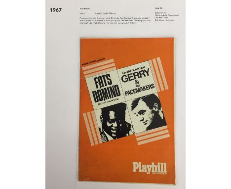 MUSIC PROGRAMME - FATS DOMINO - a 1967 programme for the first UK visits of Fats Domino and the Bee Gee. Programme is autogra