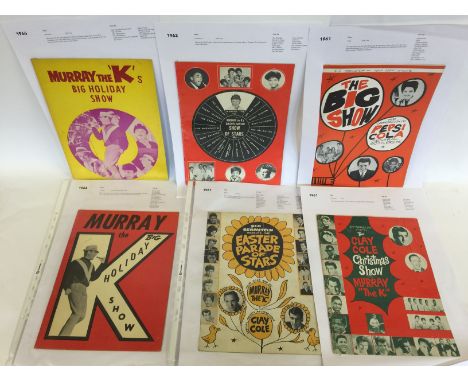 MUSIC PROGRAMMES - MURRAY THE K / SID BERNSTEIN - 6 concert programmes ranging from 1961-1966 to include Murray the K, Brenda