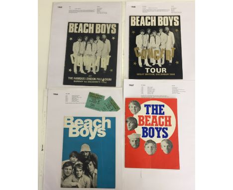 MUSIC PROGRAMMES - BEACH BOYS - 4 Beach Boys programmes ranging from 1966 to 1968 to include a first UK tour programme with 2