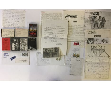 ITALIAN METAL ARTISTS - manic collection of 7 x promo cassettes with a folder full of promotional material. First up the tape