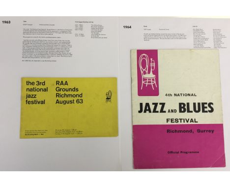 MUSIC PROGRAMMES - JAZZ & BLUES FESTIVAL - ROLLING STONES - 2 Jazz & Blues Festival programmes to include the 1963 3rd Nation