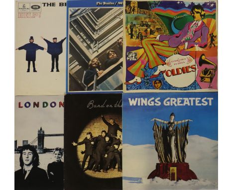 THE BEATLES AND RELATED - A well presented pack of 6 x LPs and 3 x 7". Titles are Help! (mono UK black/yellow PMC 1255 'Solid