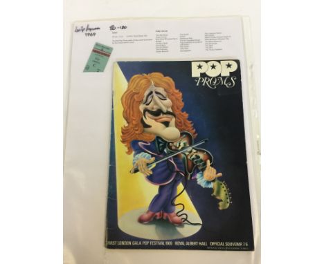 MUSIC PROGRAMMES - LED ZEPPELIN - a 1969 Pop Proms programme featuring Led Zeppelin as part of a 5 day event at The Royal Alb