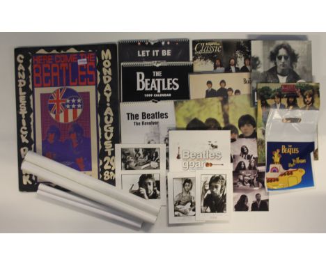 THE BEATLES - a collection of books, posters and photos of The Beatles and related including a Here Comes The Beatles Candles