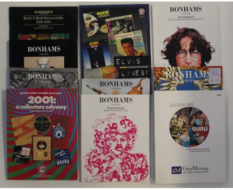 AUCTION CATALOGUES & ARTROCK - ROCK & HOLLYWOOD - a selection of auction catalogues and issues of Art Rock to include 2 Bonha