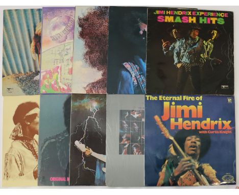 JIMI HENDRIX - Smashing collection of 10 x LPs. Titles are Band Of Gypsys (1st banned puppet sleeve Track Super 2406 002 - VG