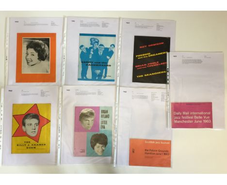MUSIC PROGRAMMES - 1963 - a folder of 14 programmes from the year 1963 featuring a range of artists, to include Shirley Basse