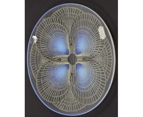 René Lalique (French, 1860-1945): An Opalescent and Clear Glass Coquilles Dish, wheel cut mark R LALIQUE FRANCE, engraved No.