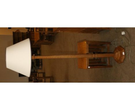 A Sid Pollard (Thirsk) English Oak Standard Lamp, octagonal column and base, unmarked, 139cm (excluding fitments)