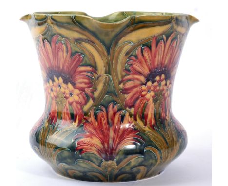 William Moorcroft (1872-1945): A Revived Cornflower or Brown Chrysanthemum Pattern Planter, circa 1912-13, brown printed Maci