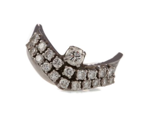 DIAMOND WISHBONE RING,the round brilliant cut diamonds totalling approximately 0.80 carats, indistinctly marked, size L, 6.5g