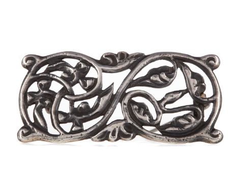 SILVER BROOCH BY ALEXANDER RITCHIE OF IONA,of openwork scrolling form, 45mm long, marked 'AR, IONA' with hallmarks to the rev