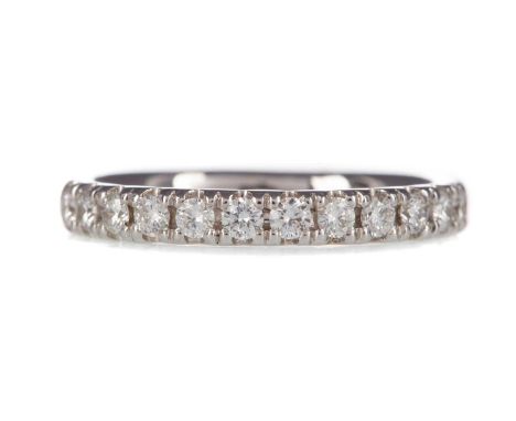 DIAMOND HALF ETERNITY RING,the round brilliant cut diamonds totalling approximately 0.35 carats, in eighteen carat white gold