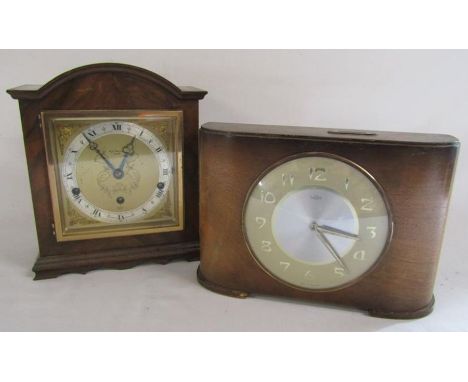 20th century mahogany cased Elliott 8 day lever Westminster with Whittington chime clock marked H J Patience Louth to face an