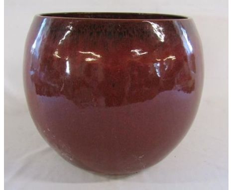 Large glazed terracotta planter approx. 35cm tall