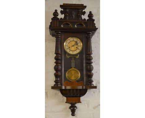 Vienna regulator wall clock with spring driven mechanism Ht 87cm