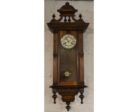 Vienna regulator wall clock with spring driven mechanism Ht 98cm