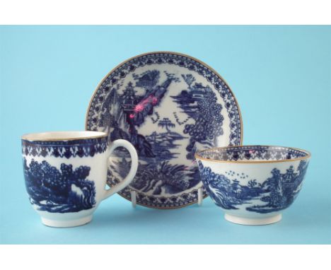 Rare English porcelain tea bowl and saucer circa 1800, together with a similar coffee cup possibly Newhall or linked to the f